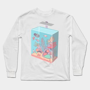 Isometric Coral Reef Tank with Fish Long Sleeve T-Shirt